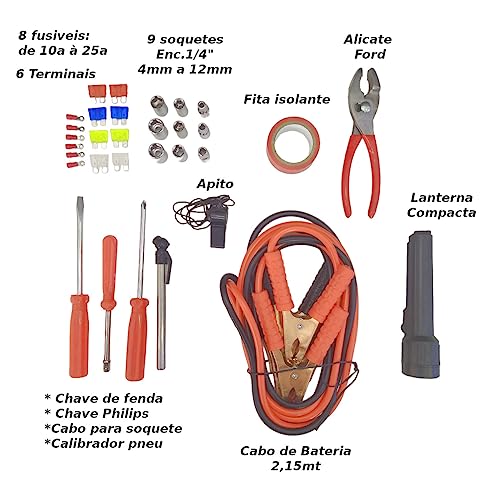 Kit de emergência para veículos com 32 peças, Eda, 9NU, Cinza