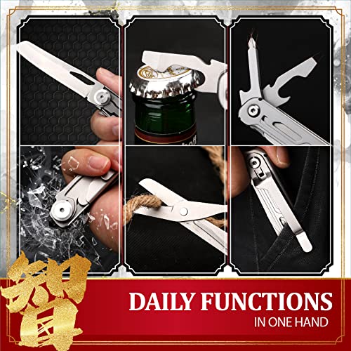 Pocket Knife With Clip, Edc Multitool Knife With Window Breaker Scissors, Portable Folding Tool With Safety Locking For Survival Camping Gadgets For Men #TOP5