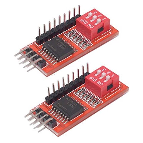 Hailege 2pcs PCF8574T IO Extension Module I/O Expansion Shield IIC I2C W/DIP Swith Support Cascading Extended Adpater for Arduino Cover