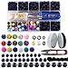 Lava Stone Box Set Kits Round Loose Chakra Rock Beads and Spacer Beads with Accessories Tools for Essential Oil Yoga Diffuser Meditation Bracelet Jewelry Making (Lava Stone Beads Kit)
