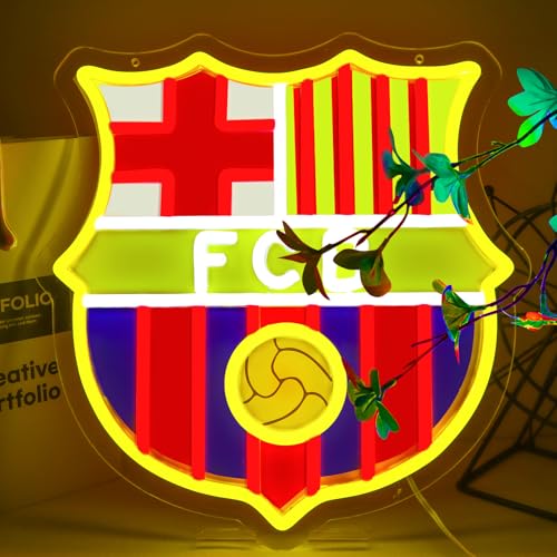 Image of AHlove Soccer Team Neon Sign for Wall Art Decor,LED Neon Lights for Bedroom、Man Cave,Birthday、Christmas Gifts for Teens Boys