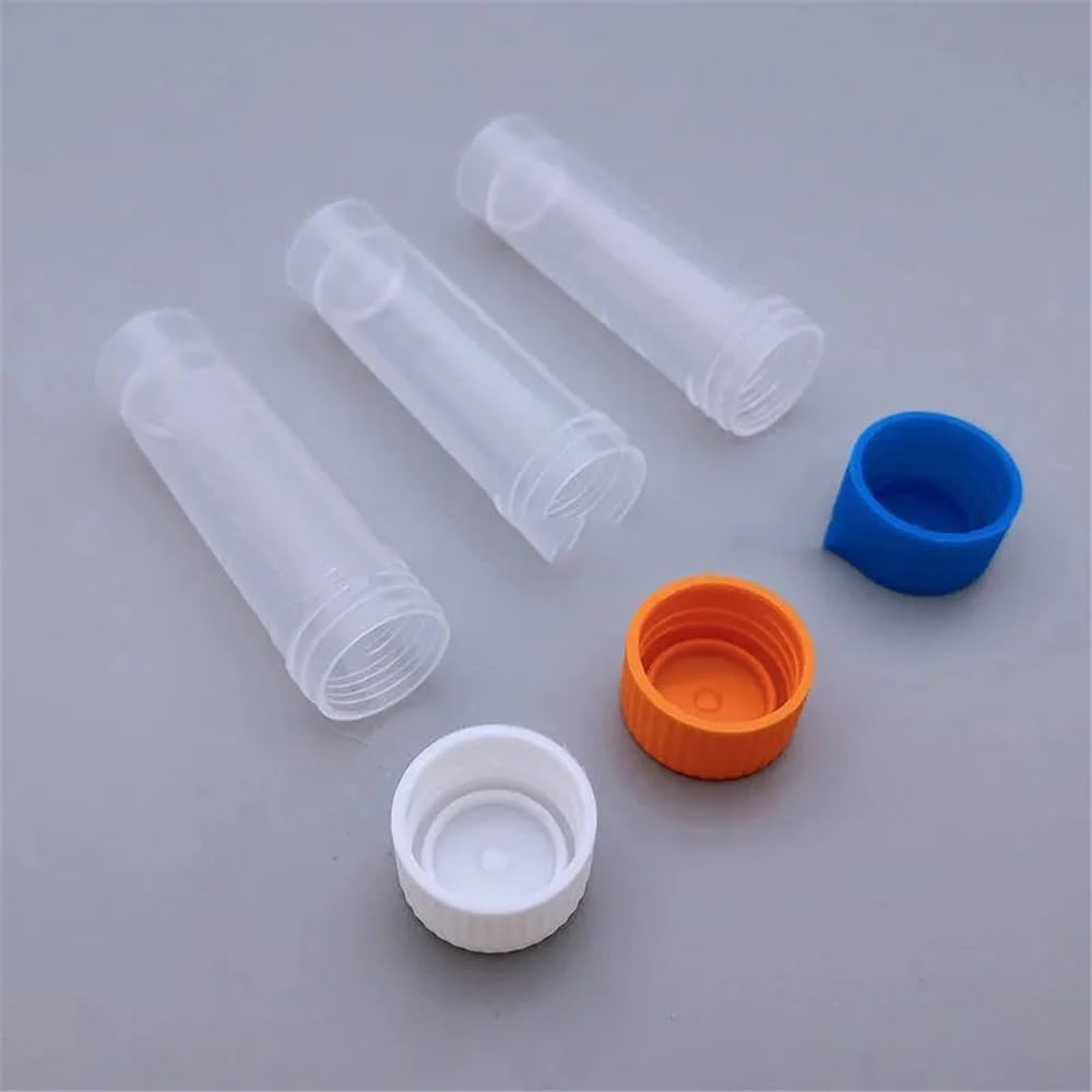 Cristalería de Laboratorio Tubos de ensayo de plástico PP de 5 ml (paquete de 50/100/200/300/400 unidades)(300pcs)
