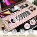 Desk Mat with Wireless Charging, Pink Mouse Pad with Wireless Charger, Desk Pad Matt for Desktop, Mousepad Gaming Large Mouse Pad, Leather Compute for Keyboard and Mouse, 32