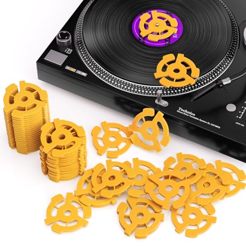 Facmogu 30 Pack 45 RPM Record Adapter, 7 Inch Vinyl Record Adaptor Snap in Inserts 7' Vinyl Record...