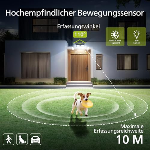 Philips Solarlampe Außen mit Bewegungsmelder, 258 LEDs Solarbetriebene Außen-Sicherheitsleuchte, 3 Modi… – Ansicht 4