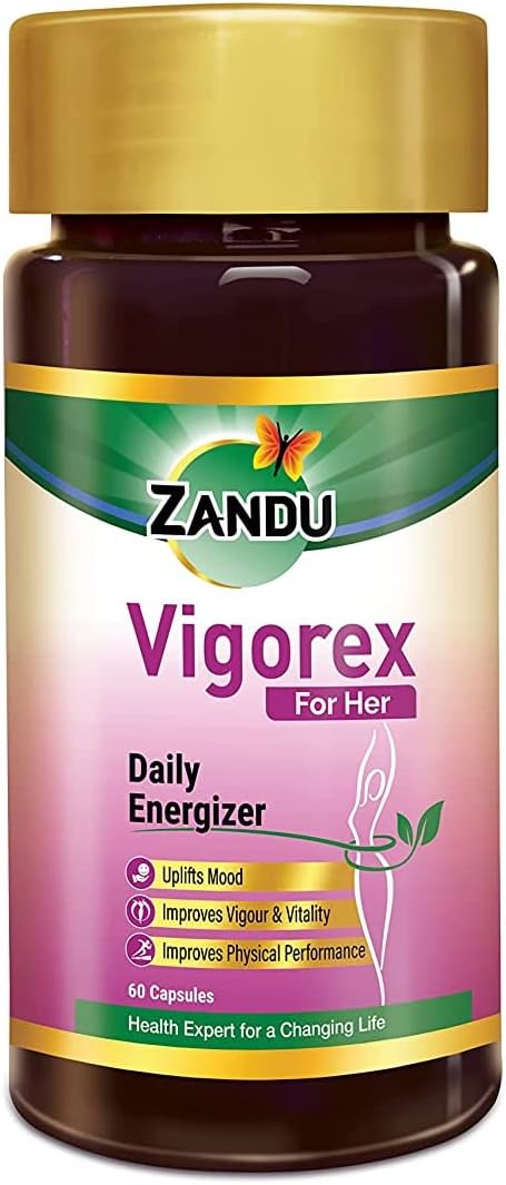 Zandu Vigorex For Her: A Daily Energizer |100% Natural,Authentic & Safe ingredients| Her Secret Remedy for Vigour and Vitality (Pack of 60 capsules)