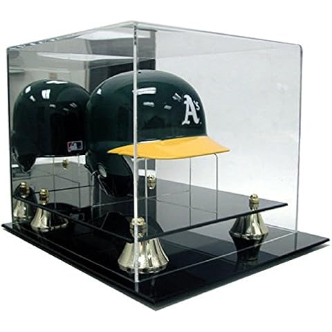 SAFTGARD SUPPLIES Deluxe Acrylic Mini Baseball Helmet Display Case w / Stand Cover