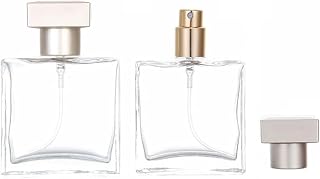 Hunky Dory 2pcs 50ml Empty Clear Glass Delicated Perfume Decant Spray Bottles with Metally Pump and Unique Cap For DIY Per... Price In India