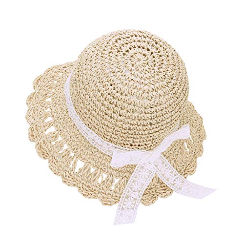 Toddler Little Kids Girls Straw Sun Hat With Bowknot Child Floppy Beach Summer Protection Hats #TOP1