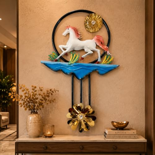 Image of SHREE 'O' GREEN TECH - Handcrafted Metal Running Horse Wall Decor Modern Iron Wall Art Hanging for Living Room Bedroom Hallway Office Hotel Home Decoration