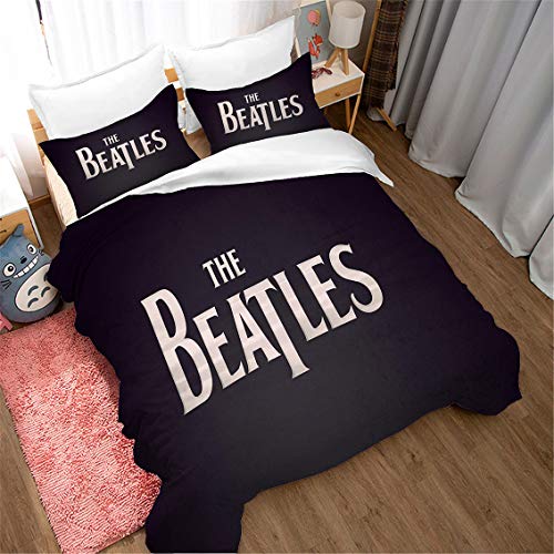 NICHIYO The Beatles Parure de lit – Housse de couette et taie d’oreiller, microfibre, impression numérique 3D, 3 pièces… - Les Beatles, Paul McCartney, John Lennon, RIngo Starr, George Harrison NICHIYO The Beatles Parure de lit – Housse de couette et taie d'oreiller, microfibre, impression numérique 3D, 3 pièces… – Image 4