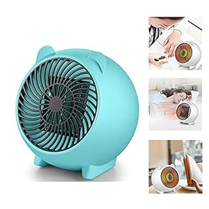 Ventilator, draagbare ventilatorkachel, elektrische ventilatorkachel, PTC-keramische ventilatorkachel, stille ventilatorkachel, blauw