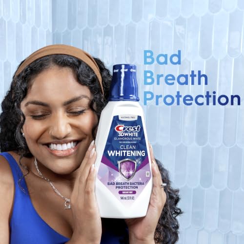 Crest 3D White Glamorous White Alcohol Free Multi-Care Whitening Mouthwash, Hydrogen Peroxide Mouthwash, Arctic Mint, 16 fl oz (473 mL) - Pack of 4, Crest Mouthwash - image 5