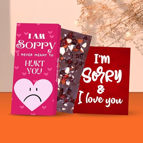 Chocoloony Sorry Chocolate Bar for Girlfriend, Boyfriend, Wife, Husband and Your Special ones | Best Sorry Chocolate Gift Bar,200 gram
