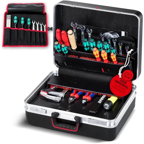 PARAT CLASSIC KingSize CP-7 | Werkzeugkoffer mit CP-7 Halterungen | Inkl. BASIC Roll-Up Case 8 | Werkzeugkoffer für 60 Werkzeuge | Werkzeugbox mit Bodenschale & Dokumentenfach