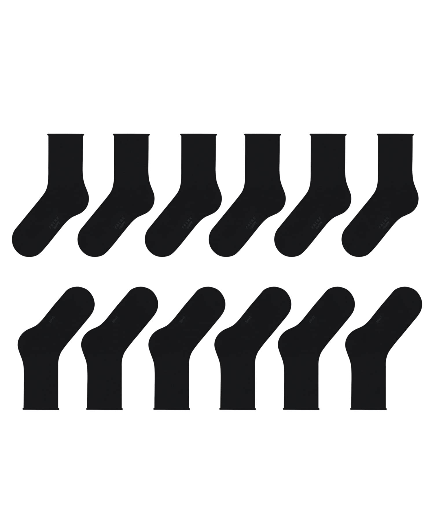 FALKE Damen Happy 6-Pack Socken atmungsaktive Baumwolle verstärkte Damensocken mit druckfreiem Rollbund ein Allrounder für Business und Alltag im Multipack 6 Paar