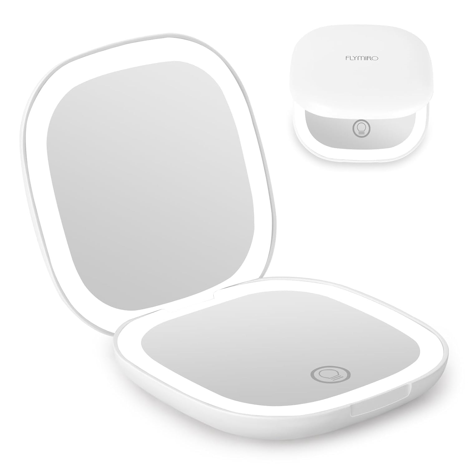 Compact Mirror, Rechargeable Travel Makeup Mirror with 1x/5x Magnification,3 Color Lighting,Dimmable 2-Sided LED Lighted Makeup Mirror,Pocket Mirror for Handbag,Purse,USB Charging-image-42