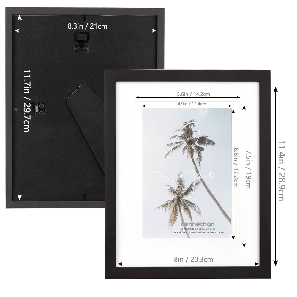 Cornici Foto A4 Con Passepartout - 3 Pack Nero Per Parete O Tavolo, Idee Regalo - Foto 4