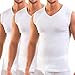 Produktbild HERMKO 3050 3er Pack Herren Muskelshirt V-Ausschnitt (Weitere Farben) aus 100% Bio-Baumwolle, Größe:D 4 = EU S, Farbe:weiß