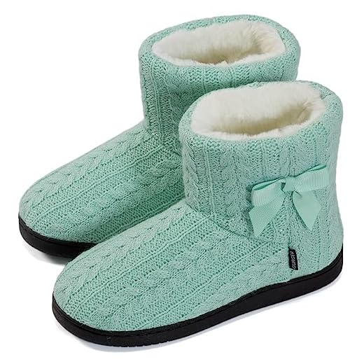 GURGER Botas de Estar por Casa Mujer Zapatillas Casa Altas Invierno Botas Pantuflas de Casa Calentitas Botines Verde 37 38