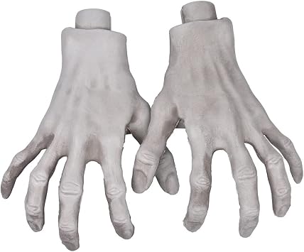 هالوين هيكل عظمي اليدين - 1 زوج هيكل عظمي بلاستيكي واقعي Zombie Hands for Halloween Terror Scary Props زينة