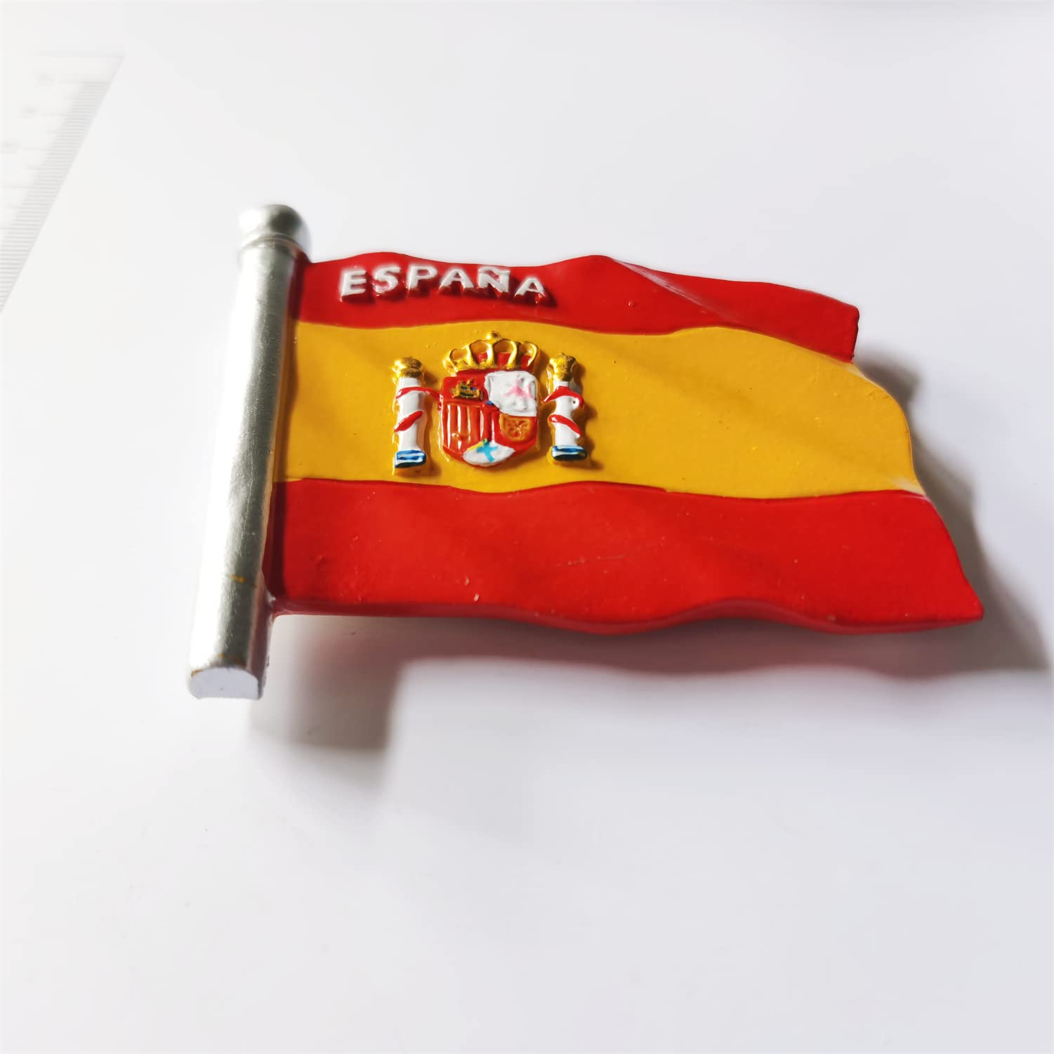 Magnete Frigorifero 3D Bandiera Spagna - Decoro Casa In Resina, Fatto A Mano, 7,5x7,2 Cm