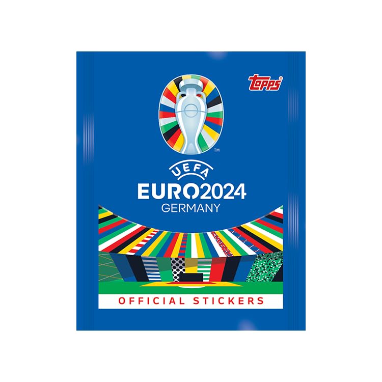 Topps Offizielle EURO 2024 Sticker Collection - Full Box (100 Pakete) 6 Aufkleber pro Packung (600 Aufkleber)