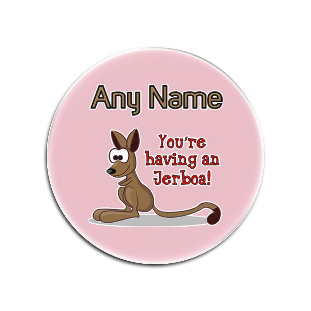 Dessous-de-verre en verre cadeau personnalisable lot de 4 rose humour jerboa