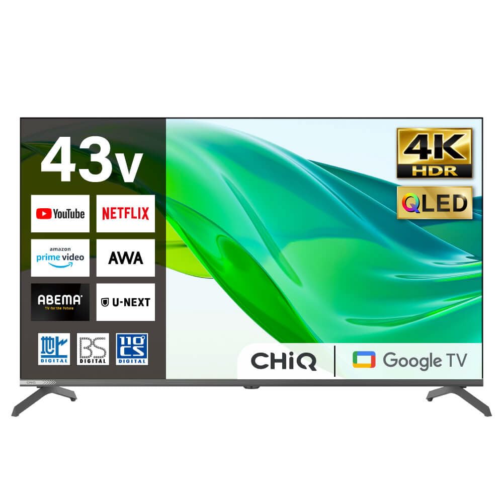 Amazon | スマートテレビ 43型 Googleテレビ 43インチ QLED HDR対応