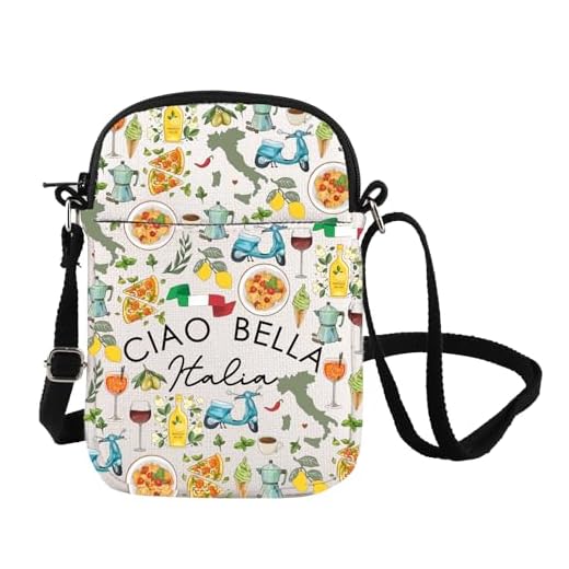 Ciao Bella Italia Inspire Crossbody Bag Italian Hello Goodbye Inspire Messenger Bag Italy Travel Carry On Bag (CIAO CB)