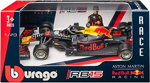 Bburago - 1/43 Scale Model Compatible With Red Bull Racing Rb 15 (2019) # 33 Compatible With Max Verstappen (Matte Blue) #TOP16
