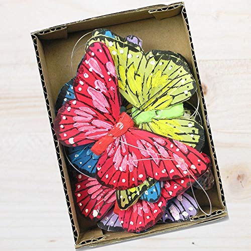 Banberry Designs Butterfly Garland - Set Of 9 Vibrant Multi Colored Craft Butterflies - Party Home Décor - Banner Measures 42" L #TOP4
