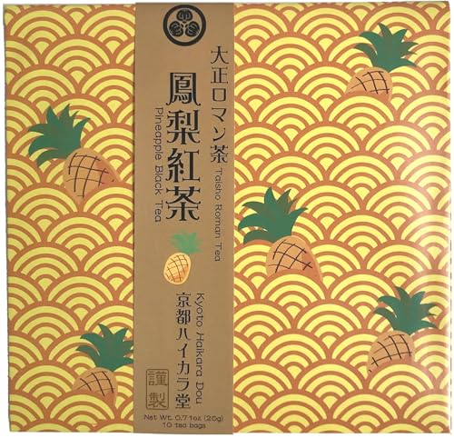 Taisho Roman Tea "Pineapple Blend", Blend of black tea and rooibos in a golden balance. 2g×10 Tea Bags (Pack of 1), Net Wt. 0.71oz(20g)