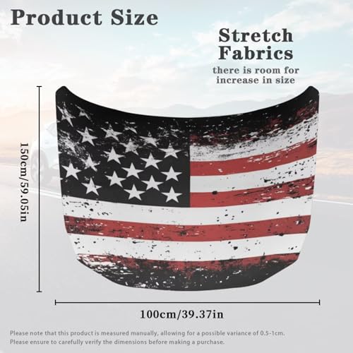 Image of USA Flag American Hood Flag Cover Stretch Polyester Fabric Cover Car Hood Cover Protector Easy Installation Removable Automotive Accessories Suitable for Cars