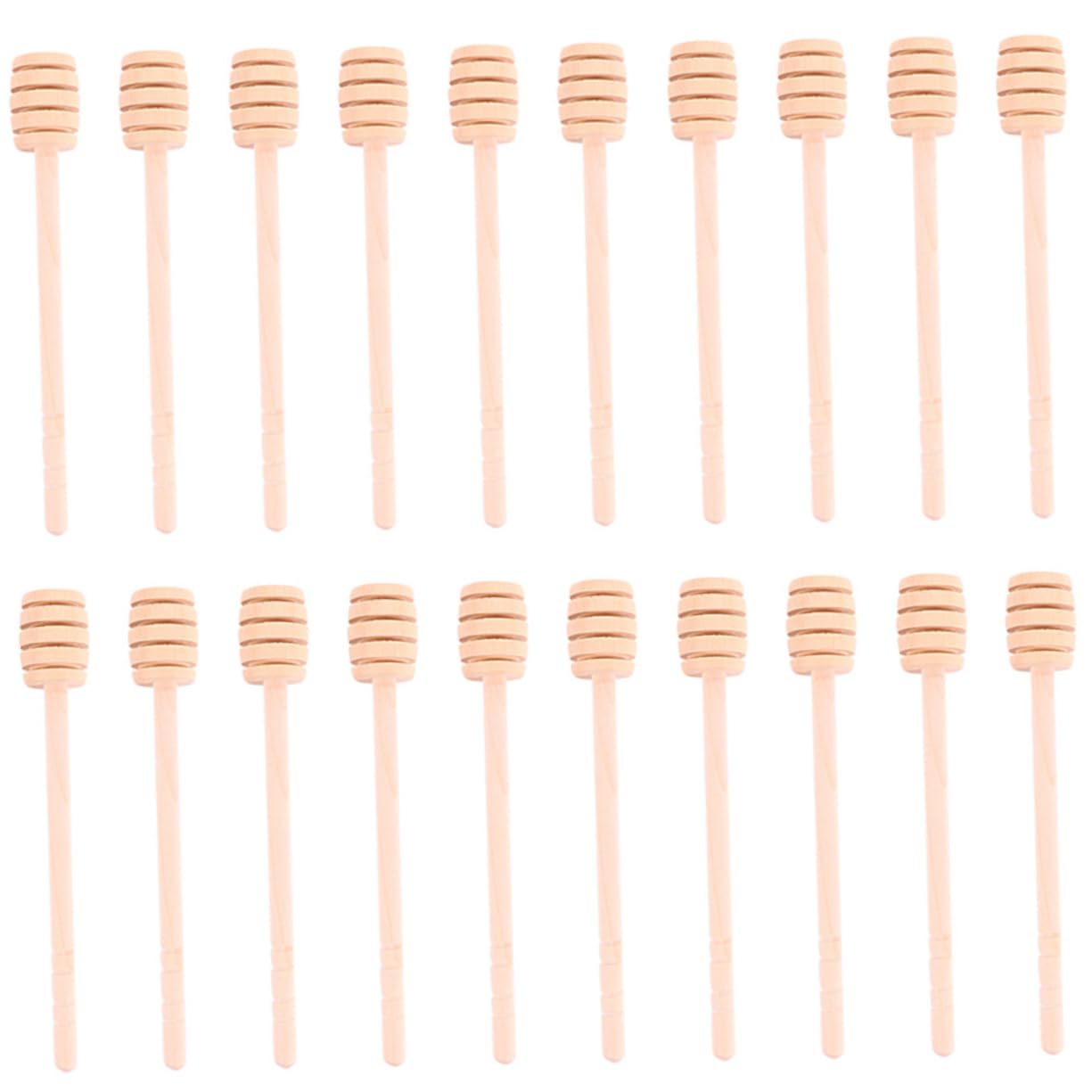 SOLUSTRE 25Pcs Wooden Honey Dipper Sticks Practical Stirring Tools for Honey Jam Beverages Long Handle for Easy Use Reusable Kitchen Utensils