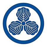 imoninn 家紋ステッカー【丸に三つ柏】013 カッティングタイプ <130mm> 青色