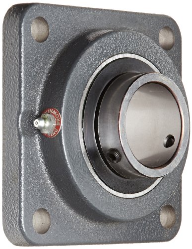 Browning VF4S-231 Normal-Duty Flange Unit, 4 Bolt, Setscrew Lock, Regreasable, Contact and Flinger Seal, Cast Iron, Inch, 1-15/16