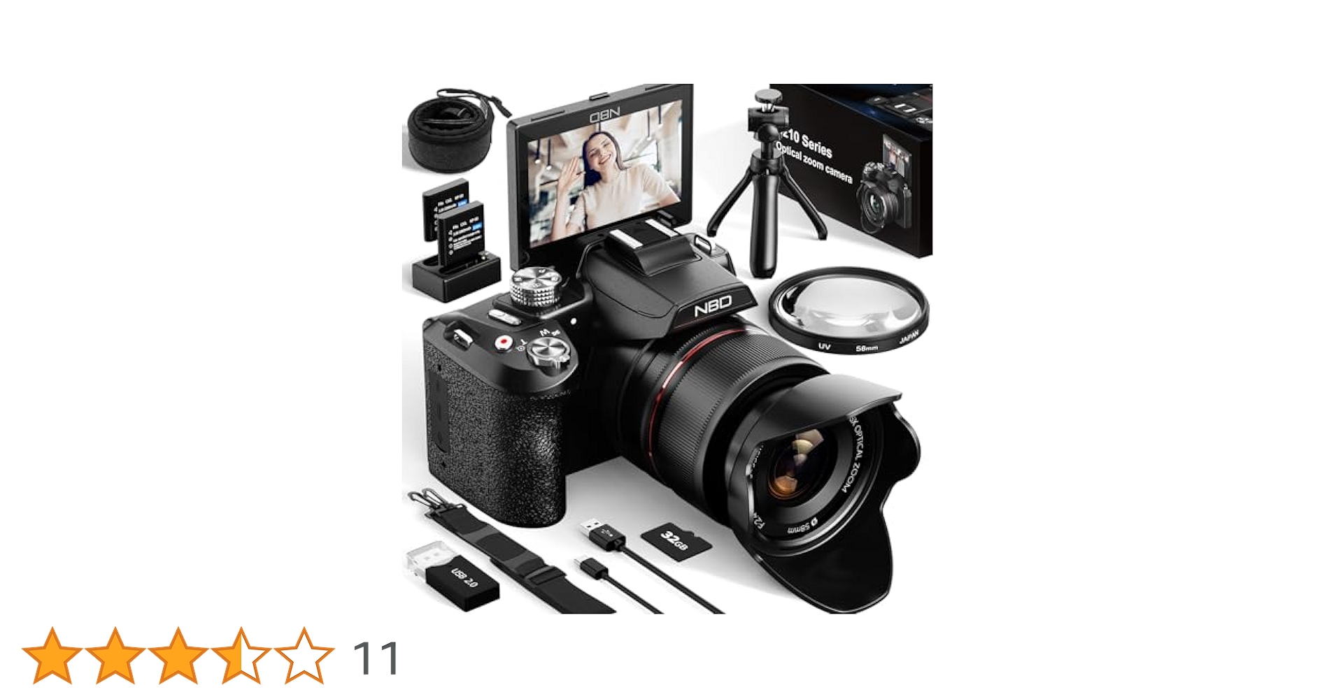 Amazon | NBD 4Kデジタルカメラ 32GB SDカード付き デジタル一眼