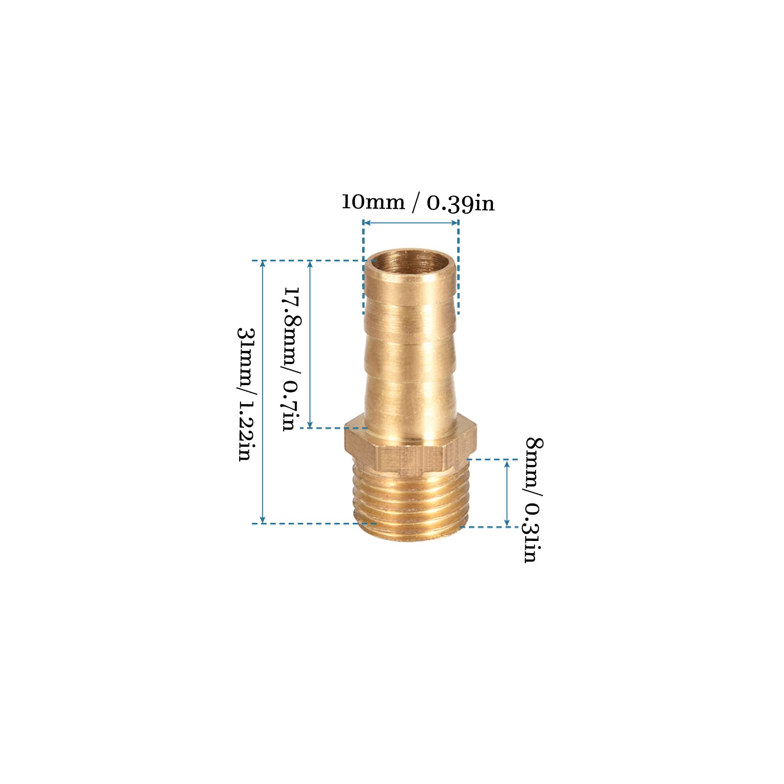 Raccordo Ottone G1/2 Femmina 10mm Barb - Per Tubi Spinati | 4 Pezzi Per Sistemi Vuoto E Fluido - Foto 6