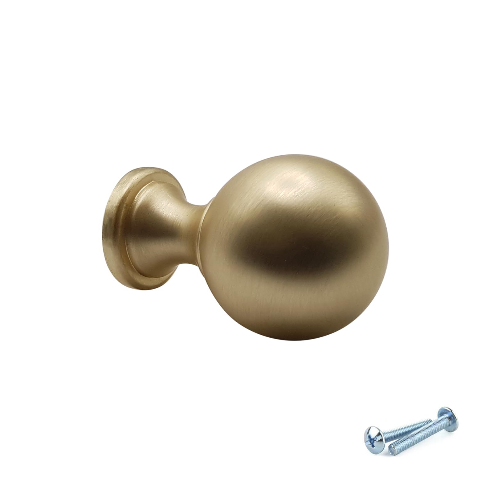 M4tec Brushed Brass Bedroom Furniture Door Knobs For Kitchen Cabinet Door Handles, Cupboard Door, And Drawers Handles, Kitchen Furniture Pull Handles - Vg9 Series 25Mm