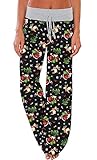 AMiERY Women's Christmas Pajamas Pants Sleep High Waisted Xmas Pajama Bottoms Pjs Pants Lounge Palaz