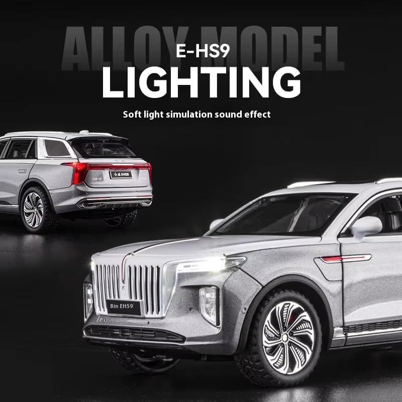 Image of VARIYA ENTERPRISE Exclusive Alloy Metal Pull Back Die-Cast Car Diecast Metal Pullback Toy Car with Openable 6 Doors,Light Music Boys Gifts Toys (1:24 HONGQI Red Flag H9-Multicolor)