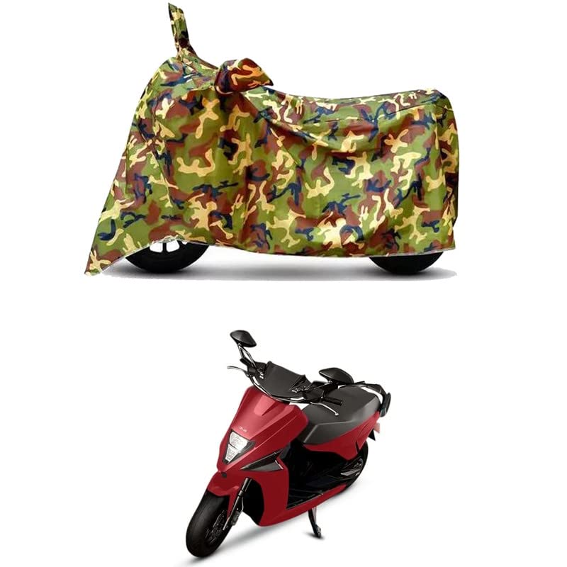 Image of Waterproof 100% PVC Coated Bike Scooty Two Wheeler Body Cover Compatible for Simple Energy One Extra /UV-Rays /Heat Protection /Birds Dropping /Scratchproof /Dust Proof /All [6X6 Jungle Print]