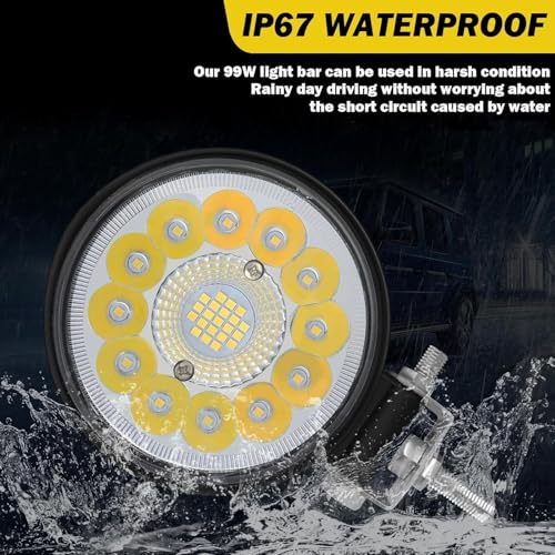 Image of Round LED Work Lights for Tractor, Driving Fog Off Road Lights 4 Inch 123W for Motorcycles Jeep Trucks Pickup Golf Cart SUV ATV UTV 4x4 Van Camper 20Pack