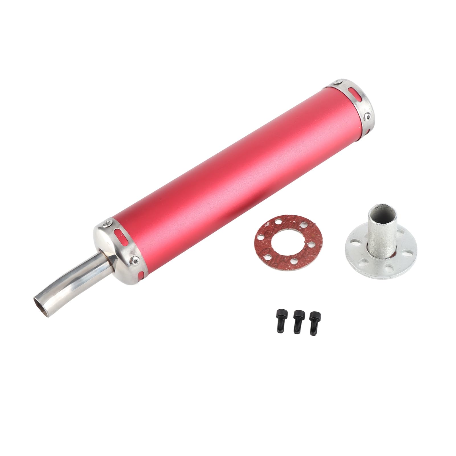 Ejoyous Tłumik Wydechu Silencer 20mm 0.8in Rura Wydechowa Motocykla Końcówka Rury Wydechowej Rura Wydechowa Stal Nierdzewna Stylowy Design Redukcja Hałasu z Różnymi Kolorami dla (czerwony)