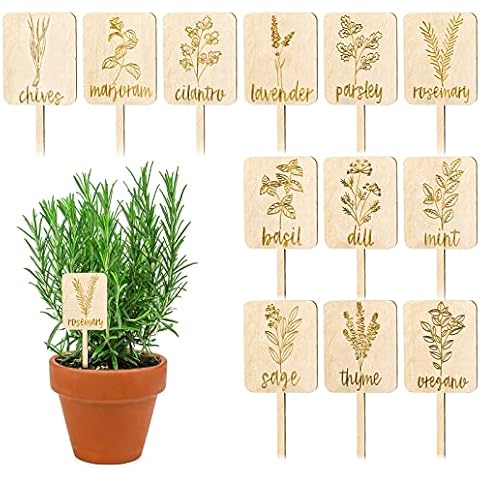 Whaline 24 Wooden Plant Labels Cover
