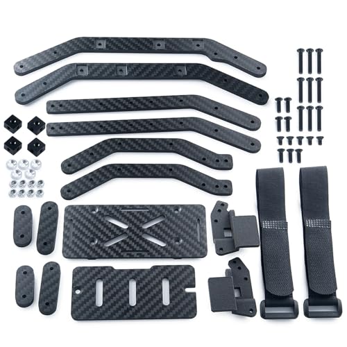 STYOZDH Largueros del chasis de Fibra Carbono para Coche RC TRX-4 con Soporte para batería