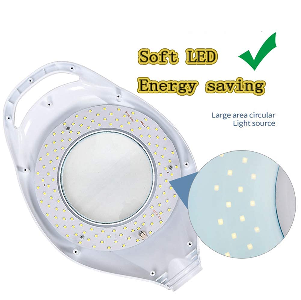 Lente d'ingrandimento da terra Lampada d'ingrandimento 16X Lente d'ingrandimento LED Multifunzione regolabile Cura della pelle Bellezza Tatuaggio Bellezza con rotelle ideali per saloni di bellezza