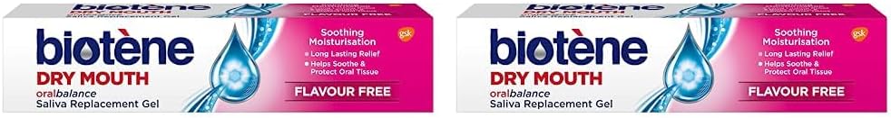 Biotรจne Dry Mouth Moisturising Gel, Moisturising Gel, Falvour Free, Pack of 2 x 50g