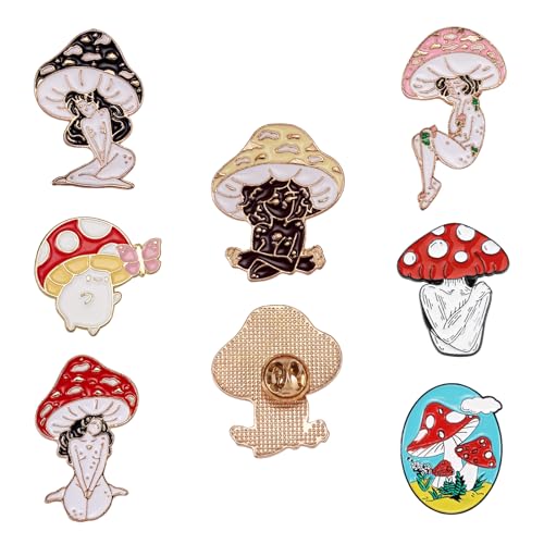 Ornaland Mushroom Enamel Pin Set Cartoon Mushroom Label Brooches Accessory for Jackets Backpacks Badges Brooches Badges Clothes Jackets Hats